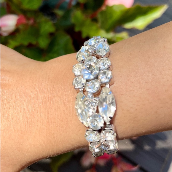 eisenberg Jewelry - VINTAGE EISENBERG SILVER ICE CRYSTAL RHINESTONE BRACELET